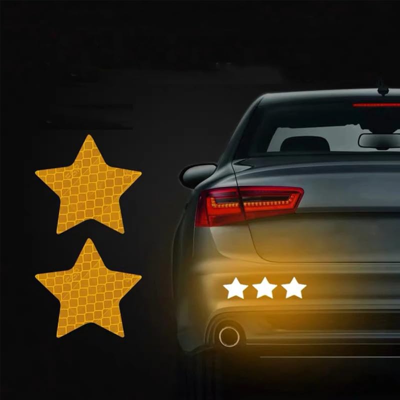 10Pcs Star Car Truck Bumper Safety Reflective Warning Strip Night Driving Riding Safety Stickers Motorcycle Bicycles Safety Sticker image 1
