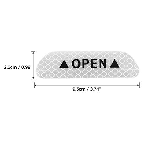 4 pcs Car Reflective Stickers Decal Night Visibility Warning Reflective Door Open Sign Tape Universal Adhesive for Auto 9.5 x 2.5cm image 3