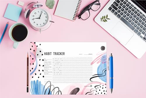 Habit Tracker Calendar - Inspirational Habit Journal - 12 Sheets Daily Habit Tracker Journal and Goal Board - Motivational Goal Journal - Great Tool For Productivity And Workout (Design-21) image 2