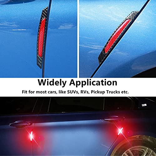 4Pcs Reflective Car Door Edge Guard Stickers Carbon Fiber Auto Car Door Edge Bump Protector Sticker image 8