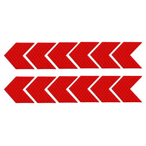 12 pcs Reflective Safety Warning Stripe Stickers Arrow Decals Car Trunk Rear Bumper Guard Body Stickers image 13