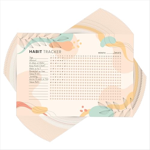 Habit Tracker Calendar - Inspirational Habit Journal - 12 Sheets Daily Habit Tracker Journal and Goal Board - Motivational Goal Journal - Great Tool For Productivity And Workout (Design-26) image 2