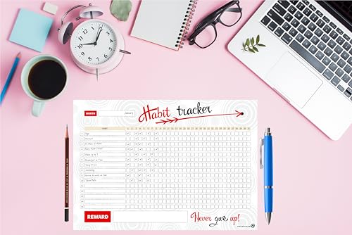 Habit Tracker Calendar - Inspirational Habit Journal - 12 Sheets Daily Habit Tracker Journal and Goal Board - Motivational Goal Journal - Great Tool For Productivity And Workout (Design-19) image 3
