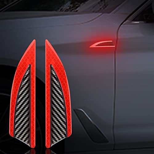 2PCS Carbon Fiber Car Fender Stickers Decal Protection Car Side Sticker image 1