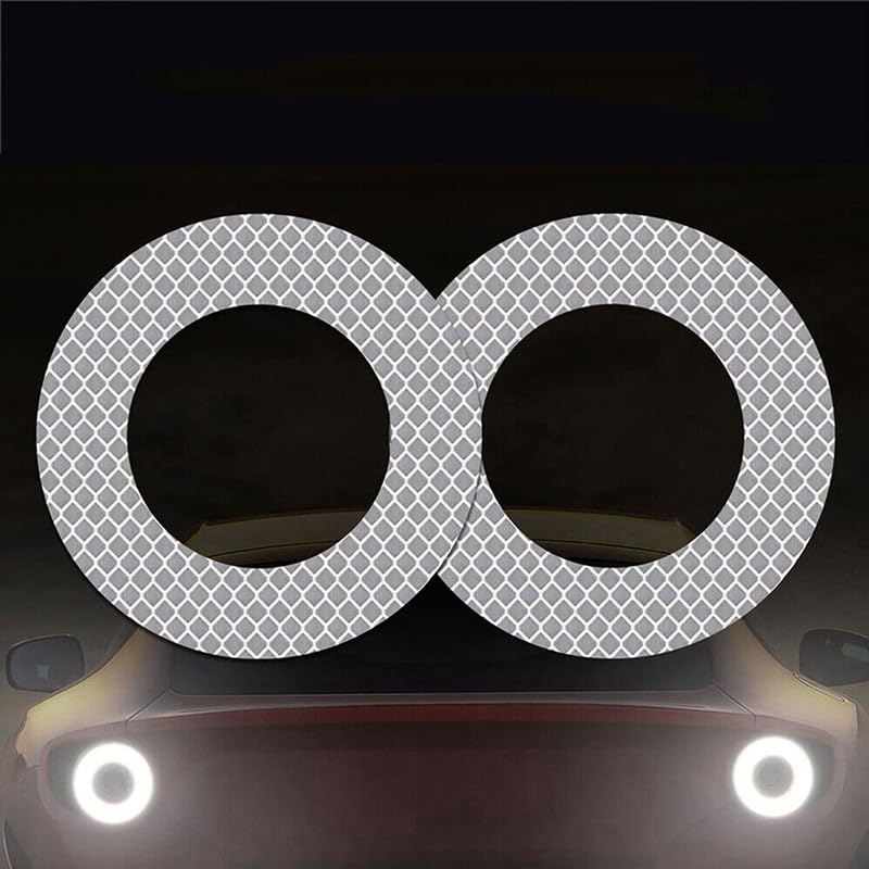 5 Pcs Ring (Dia 85 MM) Car Truck Bumper Safety Reflective Warning Strip Night Driving Riding Safety Stickers Motorcycle Bicycles Safety Sticker image 10