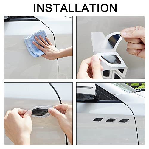 6Pcs 3D Strong Reflective Stripe Sticker for Car Fender Hood Bumper High-Intensity Night Visibility Reflective Decal Safety Warning Diamond Grade Carbon Fiber Universal for Car SUV image 7