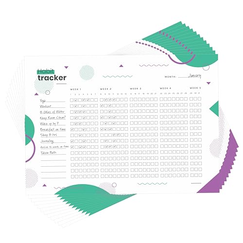 Habit Tracker Calendar - Inspirational Habit Journal - 12 Sheets Daily Habit Tracker Journal and Goal Board - Motivational Goal Journal - Great Tool For Productivity And Workout (Design-27) image 3
