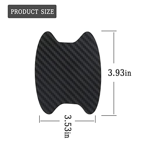 4Pcs Car Door Handle Cup Stickers, Carbon Fiber Scratch Auto Door Protective Film, Non-Marking Car Door Bowl Protector,Handle Paint Cover Guard - Carbon Fibre image 2