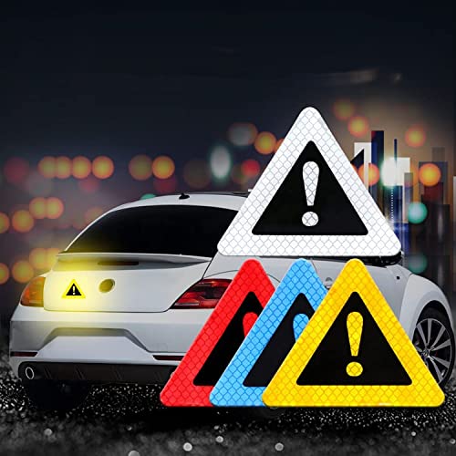 Auto Triangle Warning Sticker Reflective Warning Sticker Anti-Collision Decorative Decal for Car Body Motorcycle Helmet image 1