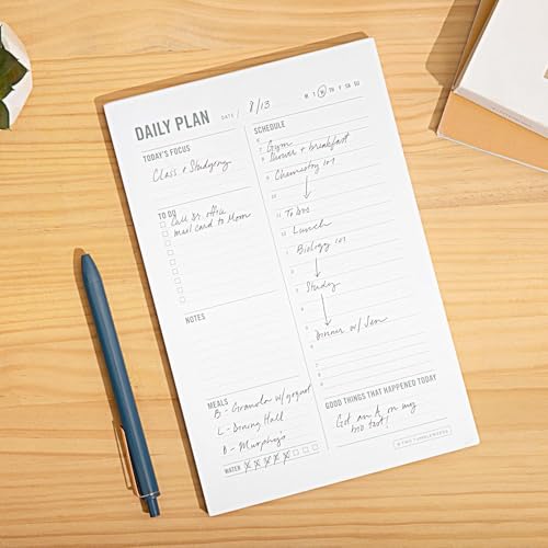 Daily Planner Notepad with Hourly Schedule - ADHD Planner, Time Block Planning Pad, Desktop To Do List, College Supplies, Single Side - 5.75 x 9” - 50 Undated Sheets 50 Tear off Sheets image 2