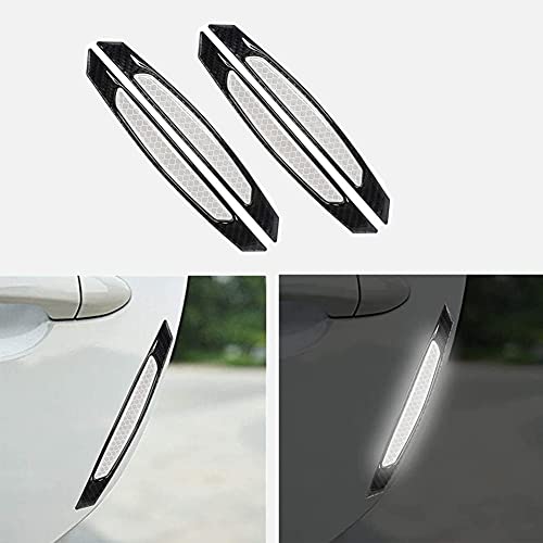 4Pcs Reflective Car Door Edge Guard Stickers Carbon Fiber Auto Car Door Edge Bump Protector Sticker image 10