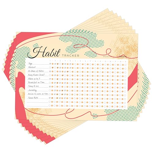 Habit Tracker Calendar - Inspirational Habit Journal - 12 Sheets Daily Habit Tracker Journal and Goal Board - Motivational Goal Journal - Great Tool For Productivity And Workout (Design-25) image 2