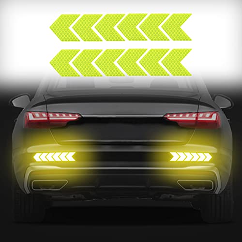 12 pcs Reflective Safety Warning Stripe Stickers Arrow Decals Car Trunk Rear Bumper Guard Body Stickers image 6