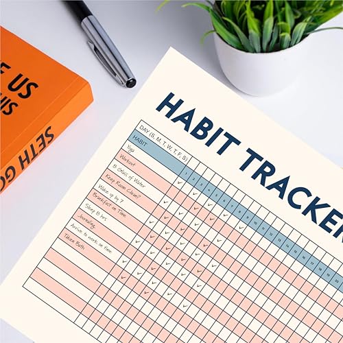 Habit Tracker Calendar - Inspirational Habit Journal - 12 Sheets Daily Habit Tracker Journal and Goal Board - Motivational Goal Journal - Great Tool For Productivity And Workout (Design-20) image 4