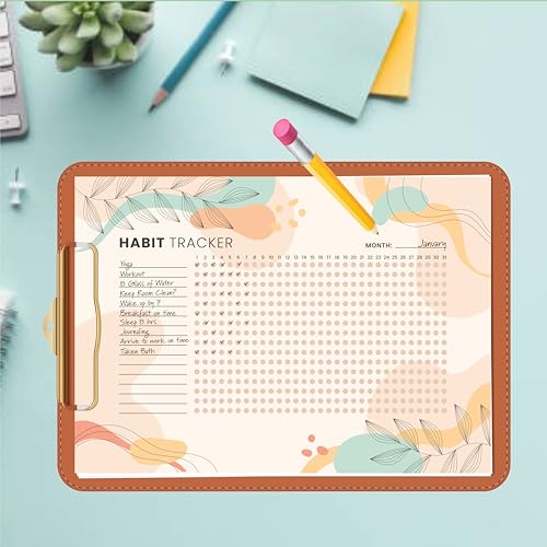 Habit Tracker Calendar - Inspirational Habit Journal - 12 Sheets Daily Habit Tracker Journal and Goal Board - Motivational Goal Journal - Great Tool For Productivity And Workout (Design-26) image 7