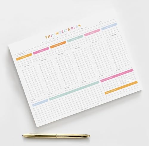 Weekly Planner - 10 sheets, 9 x 11.5 inches, Clean Colorful Design, Perfect for Work, School, Projects, and Entrepreneurs, Habit Tracker image 2