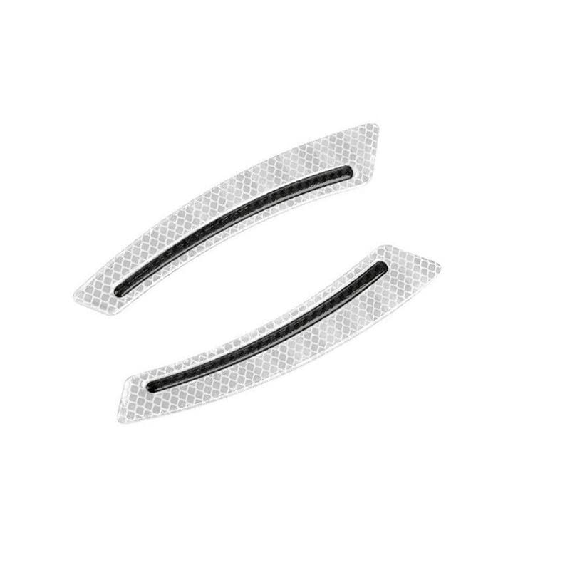 2pc Car Wheel Eyebrow Fender Reflective Stickers Decals Carbon Fiber Strip image 1