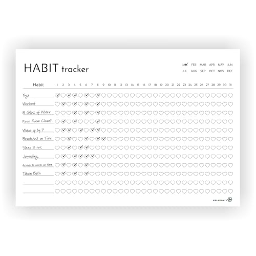Habit Tracker Calendar - Inspirational Habit Journal - 12 Sheets Daily Habit Tracker Journal and Goal Board - Motivational Goal Journal - Great Tool For Productivity And Workout (Design-14) image 1