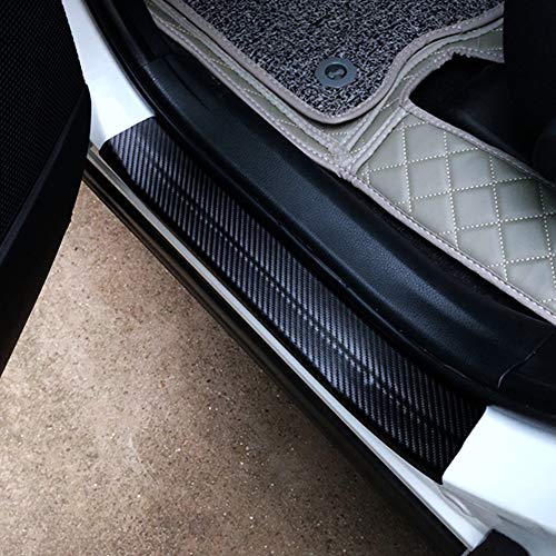 4Pcs 23.6Inch Car Door Sill Protector, Automotive Door Sill Scuff Plate Film Carbon Fiber Vinyl Wrap Stickers, Anti Scratch Entry Guard image 10