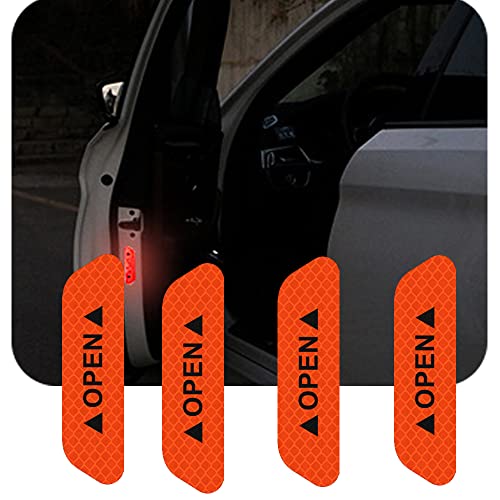 4 pcs Car Reflective Stickers Night Visibility Warning Reflective Door Open Sign Tape Universal Adhesive for Auto 9.5 x 2.5cm image 1