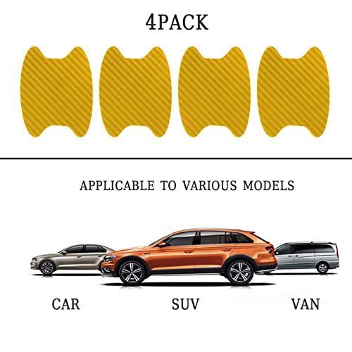 4PCS Car Door Handle Cup Stickers, Carbon Fiber Scratch Auto Door Protective Film, Non-Marking Car Door Bowl Protector,Handle Paint Cover Guard image 3