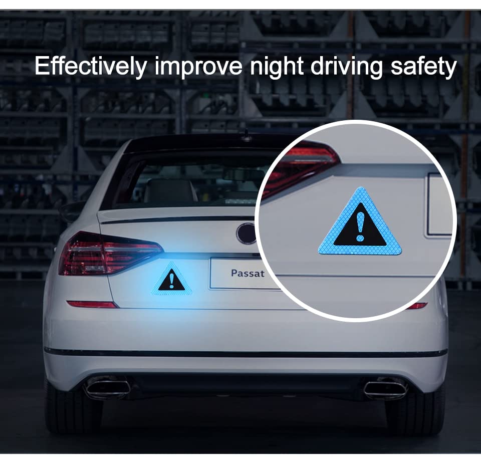 Auto Triangle Warning Sticker Reflective Warning Sticker Anti-Collision Decorative Decal for Car Body Motorcycle Helmet image 2