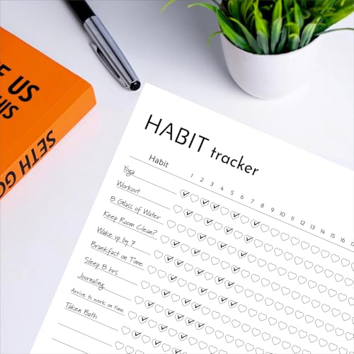 Habit Tracker Calendar - Inspirational Habit Journal - 12 Sheets Daily Habit Tracker Journal and Goal Board - Motivational Goal Journal - Great Tool For Productivity And Workout (Design-14) image 3