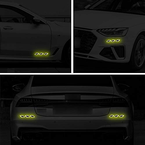 6Pcs 3D Strong Reflective Stripe Sticker for Car Fender Hood Bumper High-Intensity Night Visibility Reflective Decal Safety Warning Diamond Grade Carbon Fiber Universal for Car SUV image 12