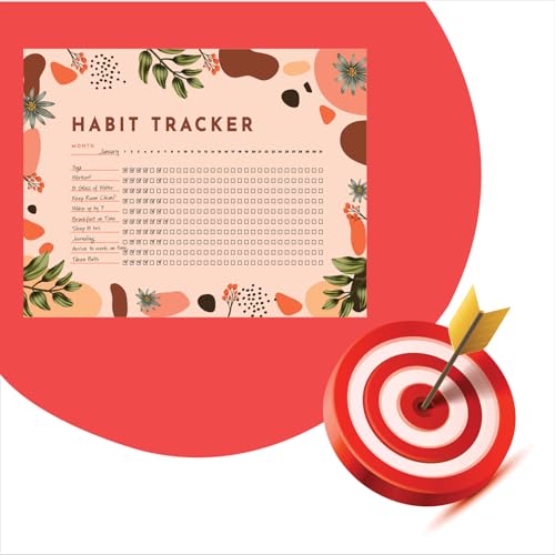 Habit Tracker Calendar - Inspirational Habit Journal - 12 Sheets Daily Habit Tracker Journal and Goal Board - Motivational Goal Journal - Great Tool For Productivity And Workout (Design-1) image 5