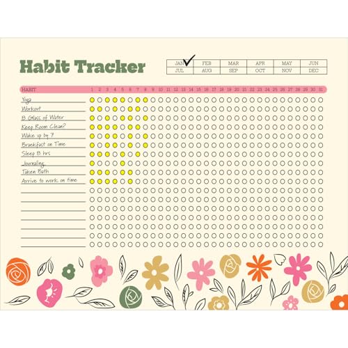 Habit Tracker Calendar - Inspirational Habit Journal - 12 Sheets Daily Habit Tracker Journal and Goal Board - Motivational Goal Journal - Great Tool For Productivity And Workout (Design-2) image 2