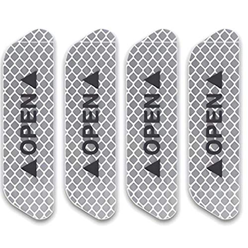 4 pcs Car Reflective Stickers Decal Night Visibility Warning Reflective Door Open Sign Tape Universal Adhesive for Auto 9.5 x 2.5cm image 1