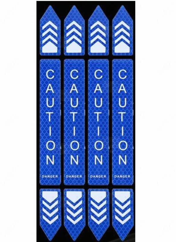 4 Pcs Car-Styling Caution Tap Car Door Stickers Warning Mark Reflective Tape Sign Safety Reflective Strip Light Auto Accessories image 6