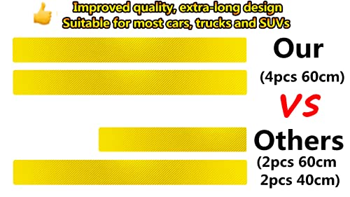 4Pcs 23.6Inch Car Door Sill Protector, Automotive Door Sill Scuff Plate Film Carbon Fiber Vinyl Wrap Stickers, Anti Scratch Entry Guard image 4