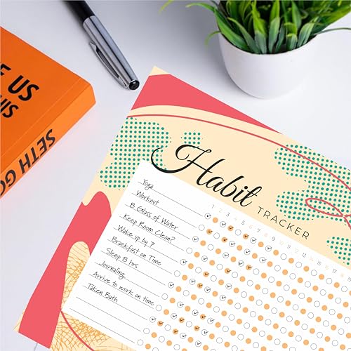 Habit Tracker Calendar - Inspirational Habit Journal - 12 Sheets Daily Habit Tracker Journal and Goal Board - Motivational Goal Journal - Great Tool For Productivity And Workout (Design-25) image 5