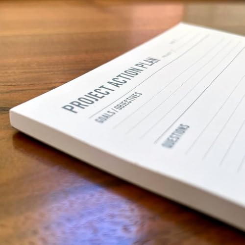 Project Planner Notepad, Single Side - 5.75 x 9” Planning Pad for Project Management with Checklist, Action Items, Notes - Task Planner - To Do List Organizer For Work & School - 50 Tear Off Sheets image 2