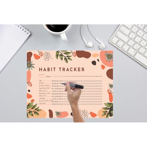 Habit Tracker Calendar - Inspirational Habit Journal - 12 Sheets Daily Habit Tracker Journal and Goal Board - Motivational Goal Journal - Great Tool For Productivity And Workout (Design-1) image 2