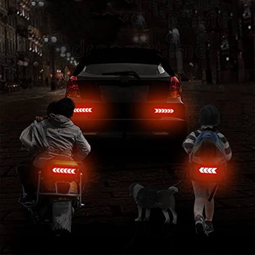 12 pcs Reflective Safety Warning Stripe Stickers Arrow Decals Car Trunk Rear Bumper Guard Body Stickers image 17