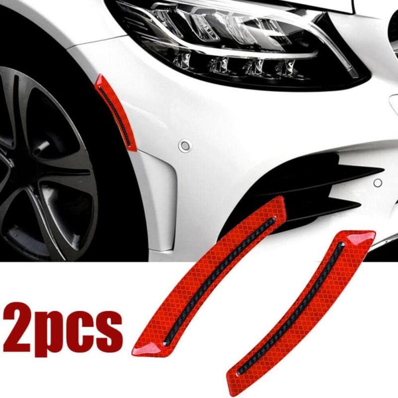 2pc Car Wheel Eyebrow Fender Reflective Stickers Decals Carbon Fiber Strip image 17