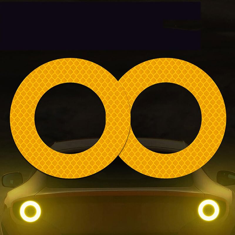 5 Pcs Ring (Dia 85 MM) Car Truck Bumper Safety Reflective Warning Strip Night Driving Riding Safety Stickers Motorcycle Bicycles Safety Sticker image 8