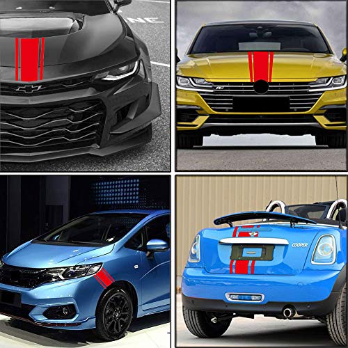 49"x 8.7" Car Hood Stripe Sticker Auto Racing Stripes Body Side Decal Hood Stripe Decal Vinyl Stripe Sticker Decoration image 4