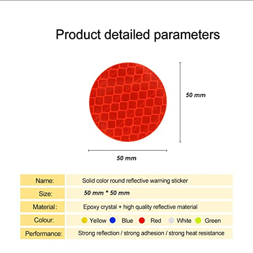 Car Solid Color Round Car Reflective Strip Warning Sticker for Bus Backpack Bicycle Baby Car Waterproof Safety Door Stickers image 2
