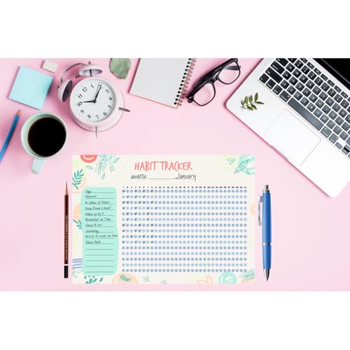 Habit Tracker Calendar - Inspirational Habit Journal - 12 Sheets Daily Habit Tracker Journal and Goal Board - Motivational Goal Journal - Great Tool For Productivity And Workout (Design-13) image 2