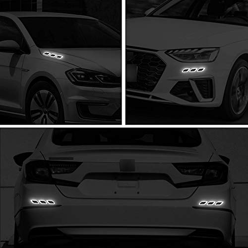 6Pcs 3D Strong Reflective Stripe Sticker for Car Fender Hood Bumper High-Intensity Night Visibility Reflective Decal Safety Warning Diamond Grade Carbon Fiber Universal for Car SUV image 4