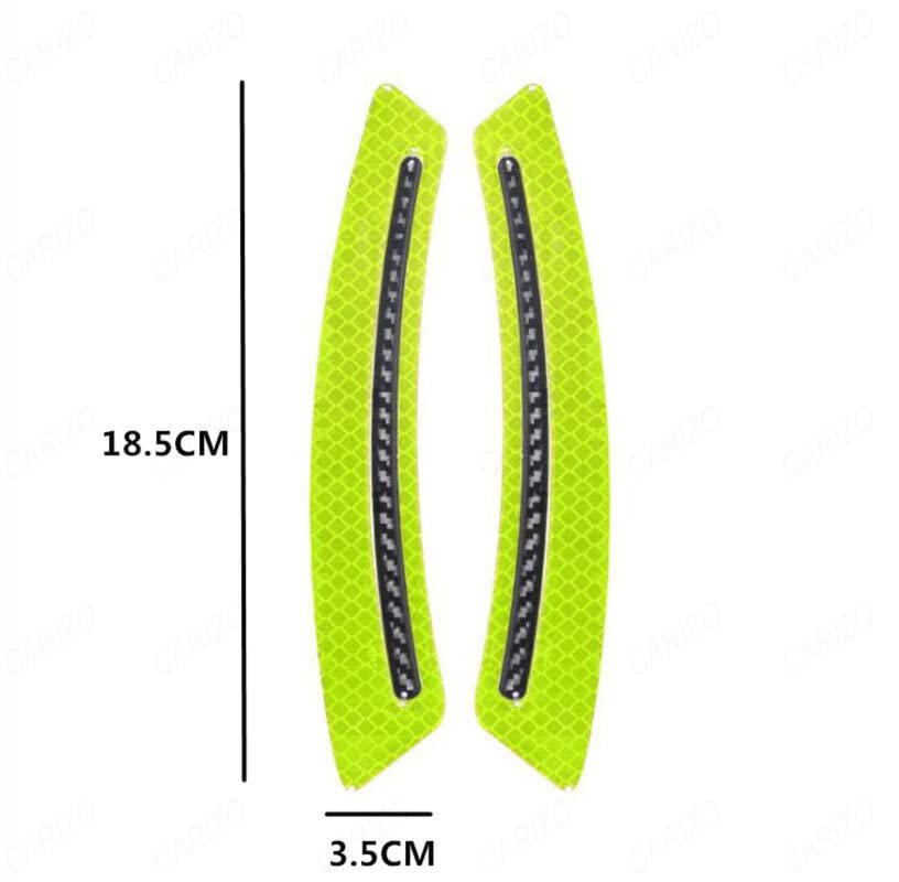 2pc Car Wheel Eyebrow Fender Reflective Stickers Decals Carbon Fiber Strip image 13