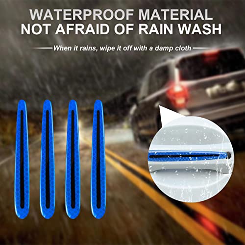 4PCS Car Door Handle Protector Reflective Stickers, 3D Car Door Handle Cup Scratches Protective Films, Night Visibility Safety Warning Decal image 4