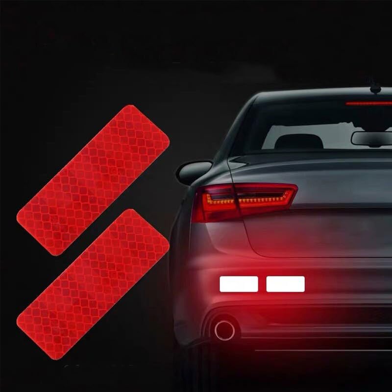 10Pcs Rectangle Car Truck Bumper Safety Reflective Warning Strip Night Driving Riding Safety Stickers Motorcycle Bicycles Safety Sticker image 10