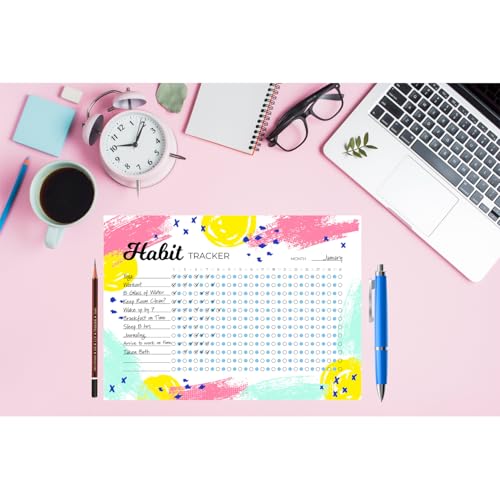 Habit Tracker Calendar - Inspirational Habit Journal - 12 Sheets Daily Habit Tracker Journal and Goal Board - Motivational Goal Journal - Great Tool For Productivity And Workout (Design-11) image 2