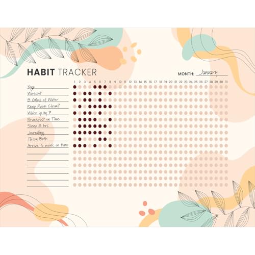 Habit Tracker Calendar - Inspirational Habit Journal - 12 Sheets Daily Habit Tracker Journal and Goal Board - Motivational Goal Journal - Great Tool For Productivity And Workout (Design-4) image 2