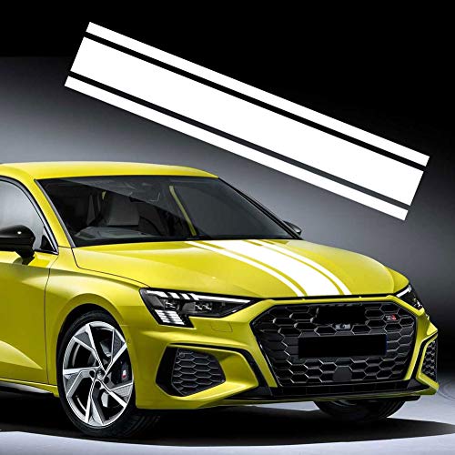 49"x 8.7" Car Hood Stripe Sticker Auto Racing Stripes Body Side Decal Hood Stripe Decal Vinyl Stripe Sticker Decoration image 13