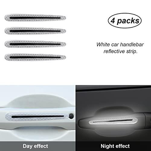 4PCS Car Door Handle Protector Reflective Stickers, 3D Car Door Handle Cup Scratches Protective Films, Night Visibility Safety Warning Decal image 20